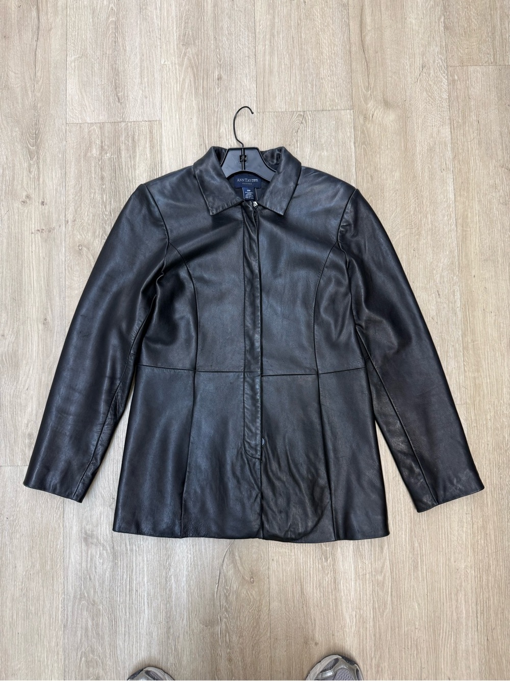 Ann Taylor Petites Leather Blazer Jacket Sz Xs